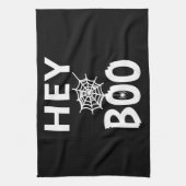 スパイダーギフト | Hey Boo Halloween おもしろい Spider Web キッチンタオル (縦)