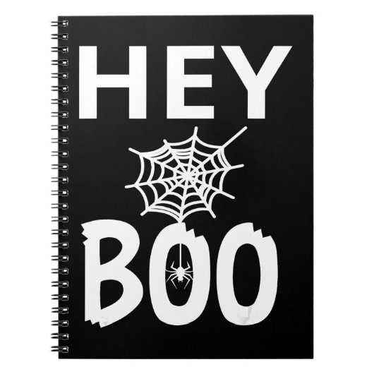 スパイダーギフト | Hey Boo Halloween おもしろい Spider Web ノートブック (正面)