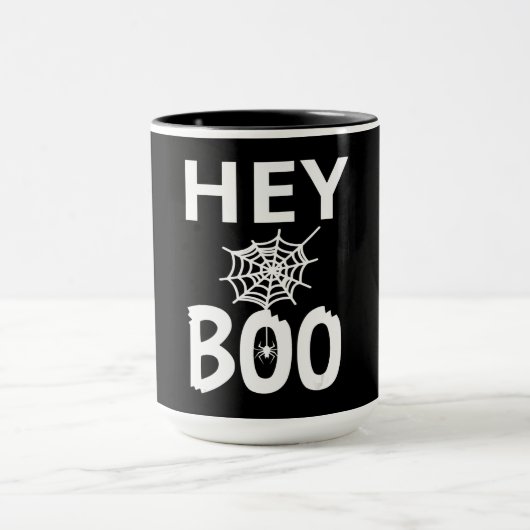 スパイダーギフト | Hey Boo Halloween おもしろい Spider Web マグカップ (中央)