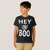 スパイダーギフト | Hey Boo Halloween おもしろい Spider Web Tシャツ (正面フル)