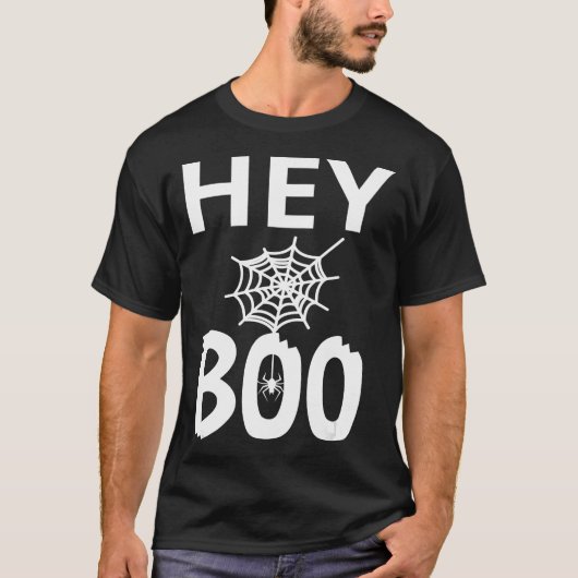 スパイダーギフト | Hey Boo Halloween おもしろい Spider Web Tシャツ (正面)