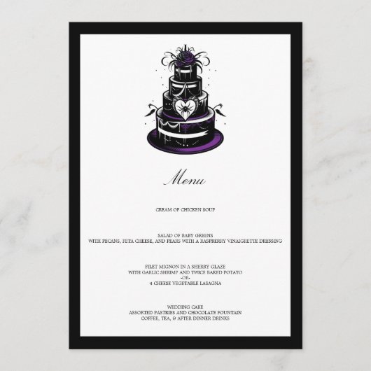 スパイダーケーキ メニュー (正面)