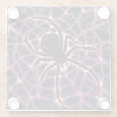 スパイダーコズミックくもの巣ハロウィーン銀河系の恐怖 ガラスコースター (裏面)