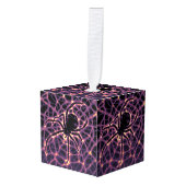 スパイダーコズミックくもの巣ハロウィーン銀河系の恐怖 キューブオーナメント (正面アングル)