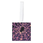 スパイダーコズミックくもの巣ハロウィーン銀河系の恐怖 キューブオーナメント (正面)