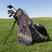 スパイダーコズミックくもの巣ハロウィーン銀河系の恐怖 ゴルフタオル (グリーン)