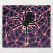 スパイダーコズミックくもの巣ハロウィーン銀河系の恐怖 スパークリングワインラベル (シングルラベル)