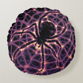 スパイダーコズミックくもの巣ハロウィーン銀河系の恐怖 ラウンドクッション