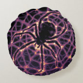 スパイダーコズミックくもの巣ハロウィーン銀河系の恐怖 ラウンドクッション (裏面)