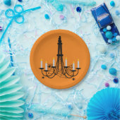 スパイダーシャンデリアハロウィーンゴシック ペーパープレート (パーティー)