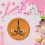 スパイダーシャンデリアハロウィーンゴシック ペーパープレート (パーティー)