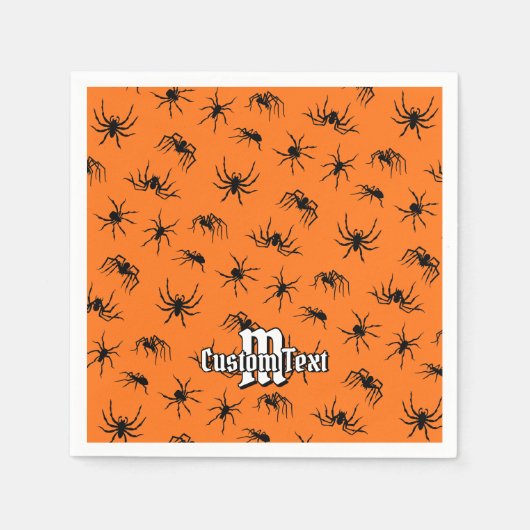 スパイダーシルエットのパターン スタンダードカクテルナプキン (正面)