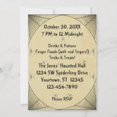 スパイダースで覆われたハローウィンパーティ招待状 招待状 (裏面)