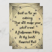 スパイダースで覆われたハローウィンパーティ招待状 招待状 (正面/裏面)