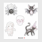スパイダースカルバットキャットマミーハロウィン シール (シート)