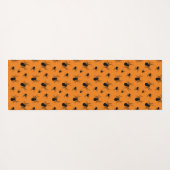 スパイダースハロウィーンパターンブラックとオレンジ ヨガマット (裏面(横))
