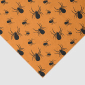 スパイダースハロウィーンパターンブラックとオレンジ 薄葉紙 (詳細)