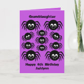 スパイダースパープルハロウィーン誕生日孫娘 カード (正面)