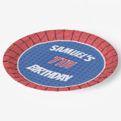 スパイダースーパーヒーローレッド&ブルー誕生日 ペーパープレート (アングル)