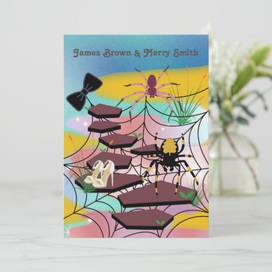 スパイダーズくもの巣ノーブルシューズパスボウタイ結婚ズ 招待状 (スタンド正面)