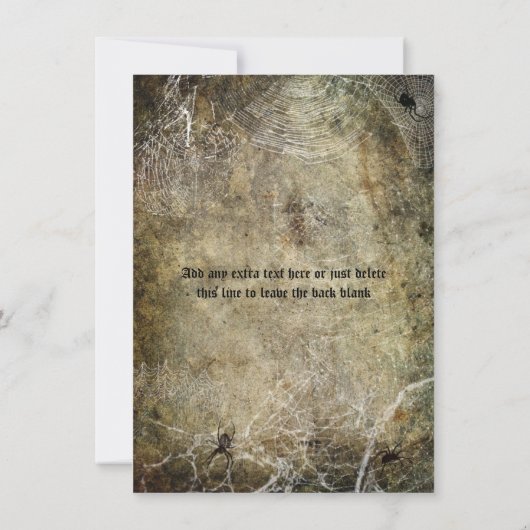 スパイダーズとくもの巣ハローウィンパーティの招待 招待状 (裏面)