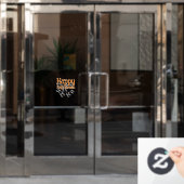 スパイダーズハッピーハローウィンブラックとオレンジ ウィンドウサイン (オフィスドア)