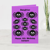 スパイダーズパープルハロウィーン誕生日娘 カード (正面)
