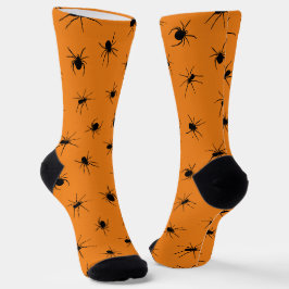 スパイダーズ不気味ノベルティオレンジハロウィーン ソックス