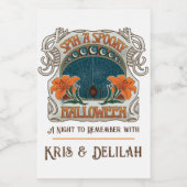 スパイダーズ&リリー不気味ハロウィンパーソナライズされた ワインラベル (シングルラベル)