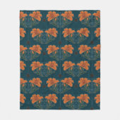 スパイダーズ&リリー不気味ハロウィーンヴィンテージパターン フリースブランケット (正面)