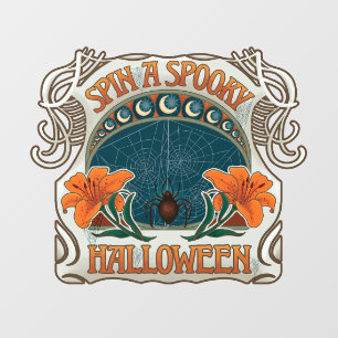 スパイダーズ&リリー不気味ハロウィーンヴィンテージ ウィンドウサイン