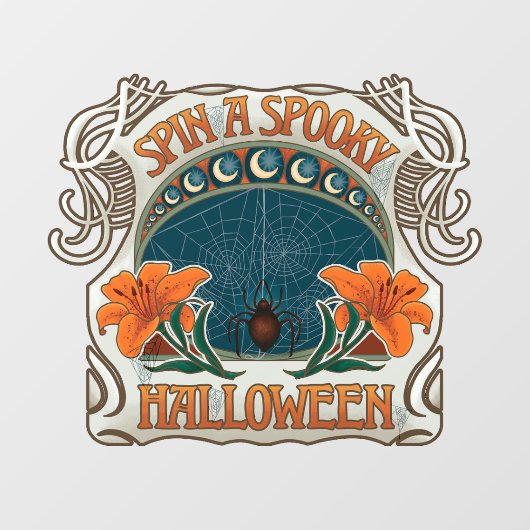 スパイダーズ&リリー不気味ハロウィーンヴィンテージ ウィンドウサイン (シート)