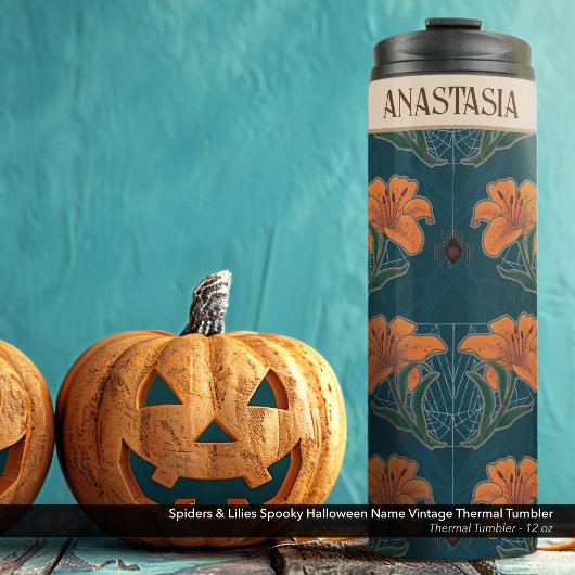 スパイダーズ&リリー不気味ハロウィーン名ヴィンテージ タンブラー