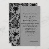 スパイダーダマスクオングレーリネン結婚式招待状 招待状 (正面/裏面)