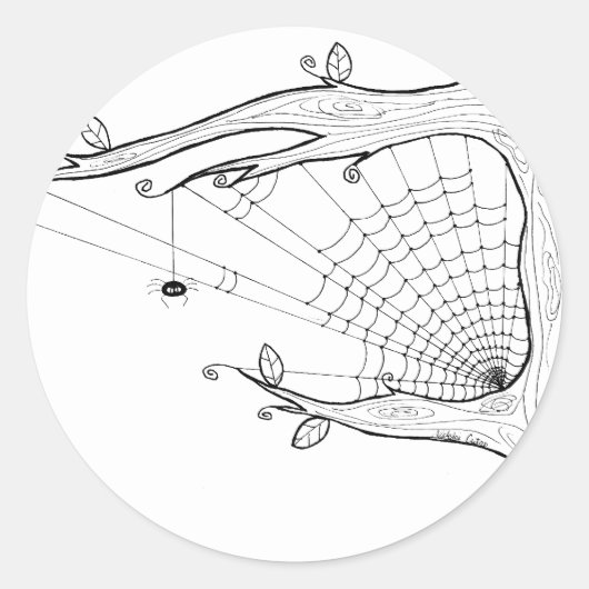 スパイダーツリーステッカー ラウンドシール (正面)