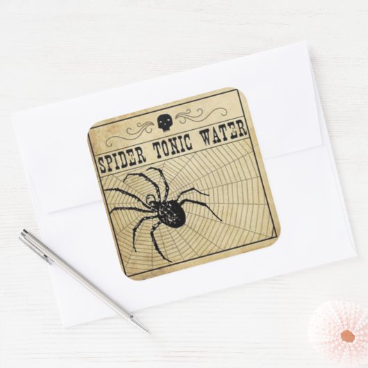 スパイダートニックウォーターハロウィーンステッカー スクエアシール (封筒)