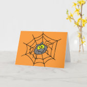 スパイダーハロウィンカード カード (黄色い花)