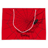 スパイダーハロウィンギフトバッグ、カスタマイズ ラージペーパーバッグ (正面)