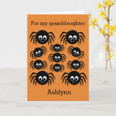 スパイダーハロウィーンの孫娘 カード (黄色い花)