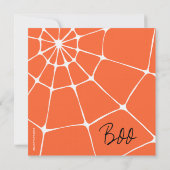 スパイダーハローウィンパーティ招待状（オレンジオンリネン） 招待状 (裏面)