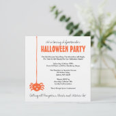 スパイダーハローウィンパーティ招待状（オレンジオンリネン） 招待状 (スタンド正面)