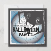 スパイダーフル不気味ムーンハローウィンパーティ招待状 招待状 (正面)