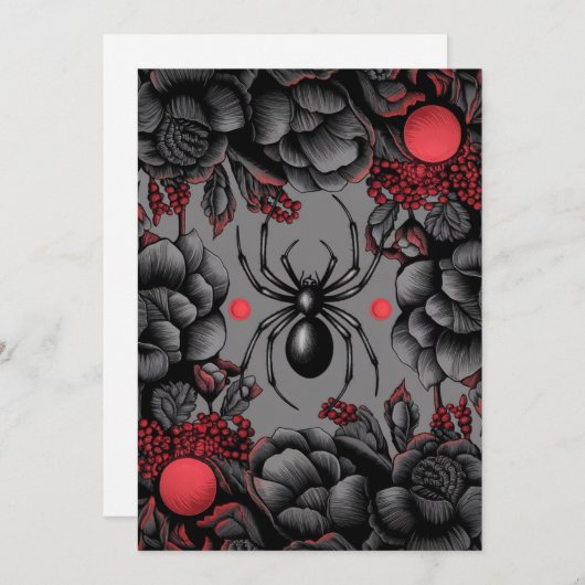 スパイダーフローラデザインゴシックスタイル サンキューカード (正面/裏面)