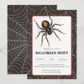 スパイダーブラックウィドウハロウィンパーティー 招待状 (正面/裏面)