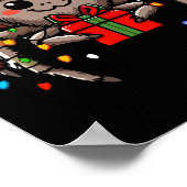 スパイダーポーイングサンタハットクリスマスクリスマスパジャマ ポスター (角)