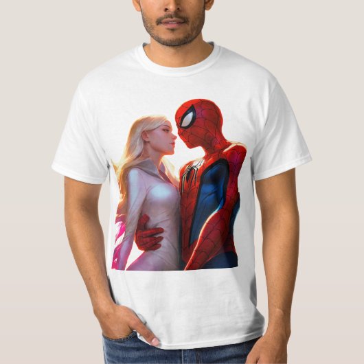 スパイダーマンとスパイダーグエン Tシャツ (正面)