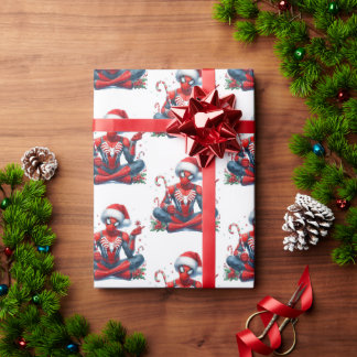 スパイダーマン クリスマス包装紙 ラッピングペーパー