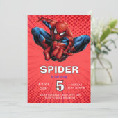 スパイダーマン テーマ 誕生日 スーパーヒーロー スパイダー パーティー 招待状 (スタンド正面)