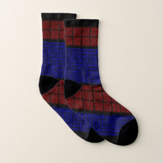 スパイダーマン ドット 青 赤 プリント ソックス