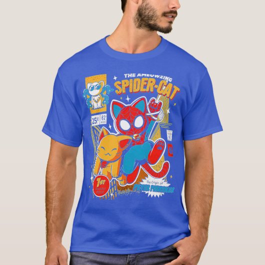 スパイダーマン 猫 Tシャツ (正面)